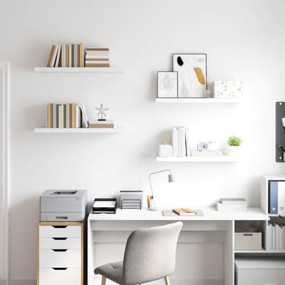vidaXL - Wandschappen - zwevend - 4 - st - 80x23,5x3,8 - cm - MDF - wit