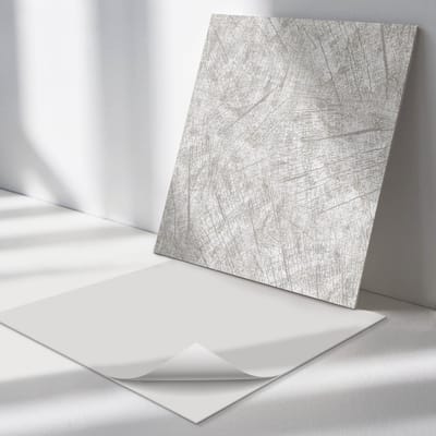 Wallfluent Vinyl Tegels - Betonachtige textuur Wand PVC Tegels - 30 cm x 30 cm - Grijs Vinyl Tegels - Verpakking van 9 stuks - Vierkant PVC Tegels - Texturen Plaktegels - Vinyl Tegels Zelfklevend - Plaktegels Keuken en Badkamer