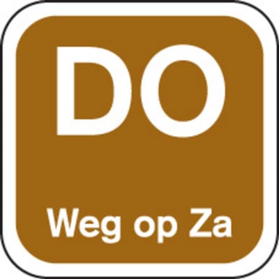 Label | DO weg op | papier | afwasbaar | 19x19mm | bruin | rol à 1000 stuks