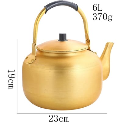1PC Bouilloire à Brûler en Aluminium Grande Capacité 6L Théière Maison Style Coréen Pot à Vin de Riz Outils de Cuisine de Camping en Plein Air beige