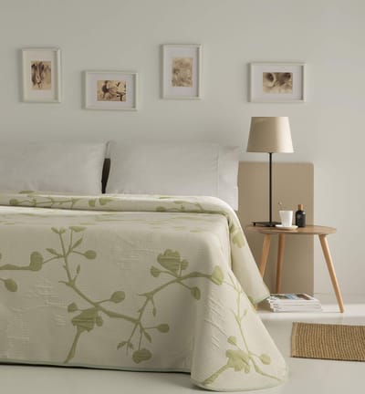 Bedsprei Sofia 20 Tweepersoonsbed | Bloemen Dekbedovertrek | Quilt Formaat 230 x 270 cm | Sprei Bed & Sofa Sprei Groen