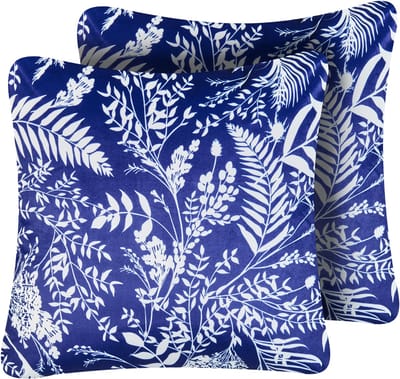 GLIMMER - Set van 2 tuinkussens - Blauw - 45 x 45 cm - Polyester