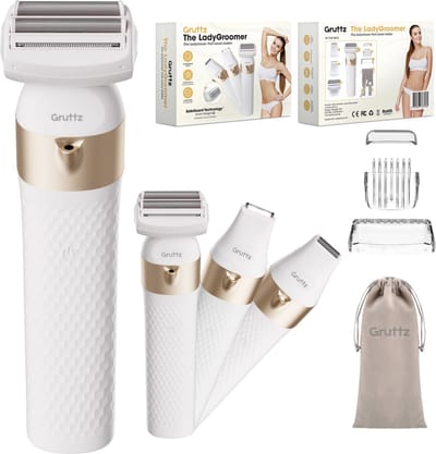 Gruttz - 3 in 1 Ladyshave voor Vrouwen - LadyGroomer - Inclusief Reistas - Trimmer Vrouw - Scheerapparaat Vrouwen - Bikini