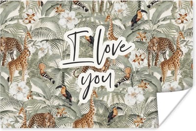 Poster I love you - BFF - Vriendin - Vriend - Quotes - Spreuken - 180x120 cm XXL