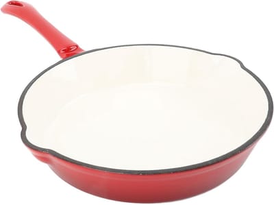 Gegoten Pan - Koekenpan Emaille - Bakken en Braden - Antiaanbaklaag Geen Inbranden - 20 cm - Wit