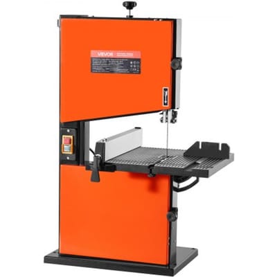 VEVOR lintzaag, 229 mm, houtlintzaag met 373 W motor (1/2 HP), 90 mm zaaghoogte, 300x300 mm gegoten aluminium tafel, met 360° werkverlichting, verstekgeleider, parallelgeleider, voor houtbewerking