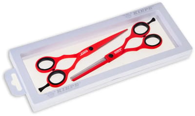 Kiepe Professional - Professionele Kappersscharenset - 5.5 inch - Red - Kappersschaar & Coupeschaar - kappersschaar RVS - Schaar - Rood - Haar - Knipschaar - Knippen - Kapper Set - Kapper - Premium Kappersschaar - Ergonomisch