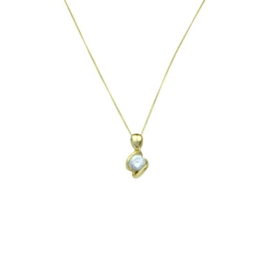 Mini Pearl Necklace Gold 14K