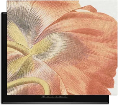 KitchenArt - Poppy Bloom – Inductie Beschermer - 65x52 cm - Kookplaat Beschermer - Luxe Afdekplaat Inductieplaat - Anti-slip & Oprolbaar - Beschermmat Inductiekookplaat