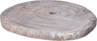 HBX Natural Living Kaarsenbord/decoratie dienblad - houten boomschijf donker - D39 x H3 cm - rond - tafeldecoratie schaal
