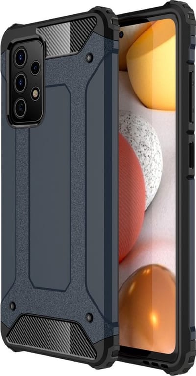Coverup Hoesje - Geschikt voor Samsung Galaxy A72 Hoesje - Coverup Armor Hybrid Back Cover - Donkerblauw