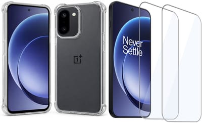 TechNow Hoesje + 2x Screenprotector geschikt voor OnePlus 15R Hoesje Screenprotector - Tempered Glass - Extreme Shock Case Transparant