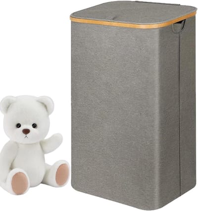 Wasmand Opbergbak - Kleding Opberger - Ruimte Besparen - Opvouwbaar En Verwijderbaar - 73x405x335 cm - Grijs