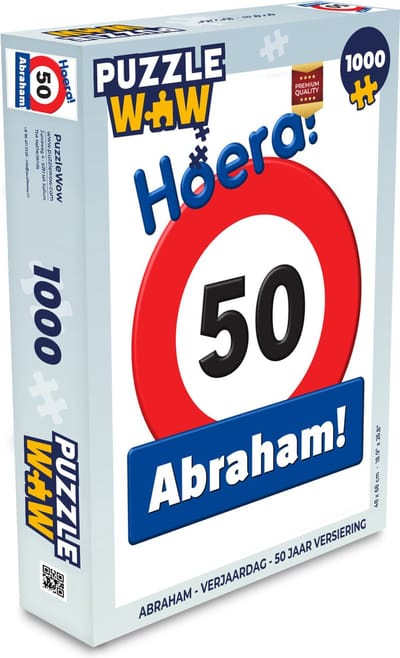 Puzzel Abraham - Verjaardag - 50 Jaar versiering - Legpuzzel - Puzzel 1000 stukjes volwassenen