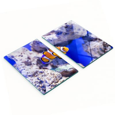 Set van twee glazen snijplanken Nemo Koraalrif 2x40x52 cm