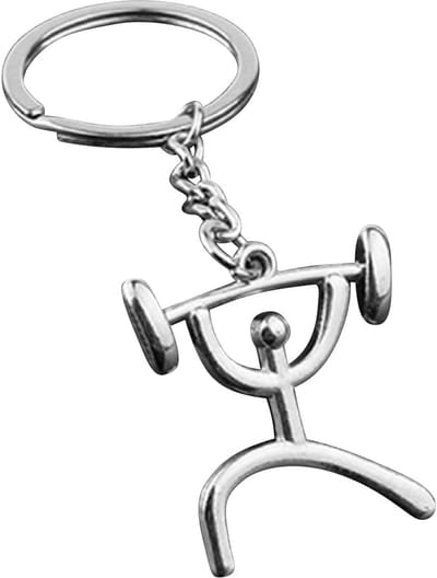 Gewichthef Sleutelhanger - Fitness Accessoire - Sport Cadeau - Uniek Gewichthef Design - 12 x 7 cm - Zilverkleurig