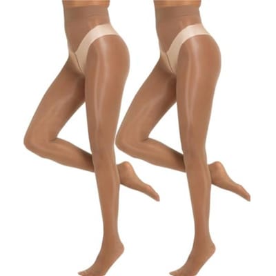 Collants Brillant Manzi Pour Femmes 2 Paires Collants Fins Scintillants Ultra Soyeux brown