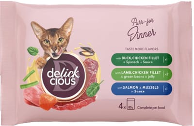 delickcious dinner set for cats set 2 - 13 x 340 gram