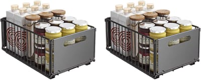 Geargalaxy Keuken Organizer - Opbergrek - Kast Organizer - Schuiflade Organizer - Kruidenrek - Opbergbak - Set van 2 - 24,5x37,5x19cm