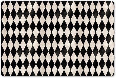 Placemats 45x30 cm - Placemat kunststof - 1 stuk - Klassiek - Patroon - Zwart - Borden onderleggers - Decoratie voor op tafel - Keuken tafeldecoratie accessoires - Vinyl onderlegger - Tafelversiering