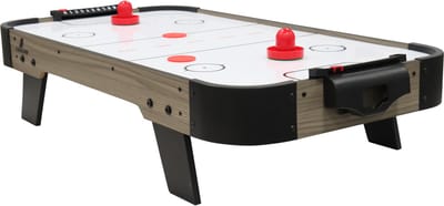 Cougar Airhockey Tafel Mini – 3ft Airhockeyspel – Compacte Airhockeytafel voor Thuis – Inclusief Pushers en Pucks – Eiken/Grijs