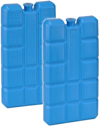 HI Koelblokken - Set van 2x stuks koelelementen - blauw - 8 x 15 x 2 cm - 200 gram - voor koeltas/koelbox