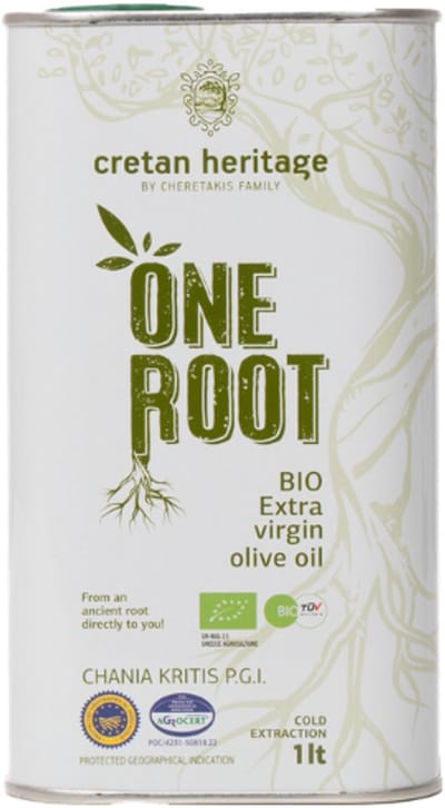Cretan Heritage One Root BIO Olijfolie 1L Blik – Extra Vierge | Premium Cretan Olive Oil
