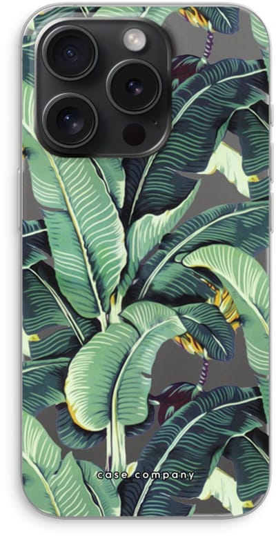 Case Company® - Hoesje geschikt voor iPhone 15 Pro hoesje - Bananenbladeren - Soft Cover Telefoonhoesje - Bescherming aan alle Kanten en Schermrand