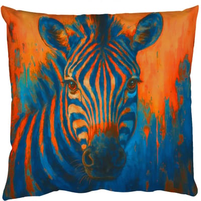 Sierkussens - Kussentjes Woonkamer - 50x50 cm - Zebra - Abstract - Blauw