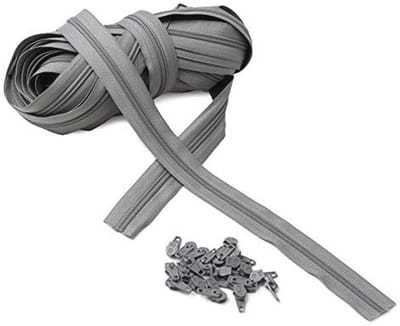 Ritssluiting Maat 5# - Doorlopende Ketting van Nylon - 10 Meter Met 25 Schuivers - Op Maat Snijden en Naaien - Verkrijgbaar in 3 Kleuren