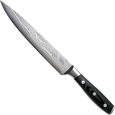 Eden Classic Damast Vleesmes 20 cm Keukenmes EQ2030-120 Vleesmes voor het Snijden van Vlees en Trancheren, Damaststaal