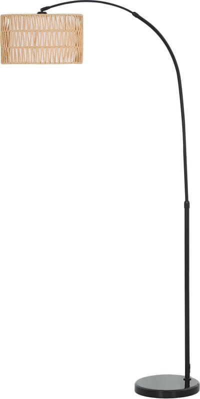 HOMCOM-Stehlampe-Metall, Marmor-93L x 34B x 144-175H cm-Schwarz+Braun