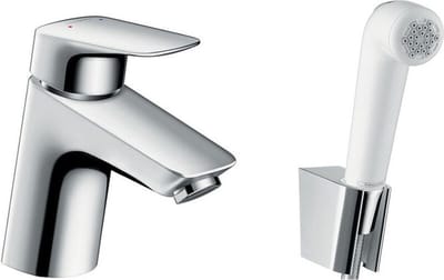 Watermengkraan voor badkamer wastafel Logis Hansgrohe 35mm/met bidet douche chroom