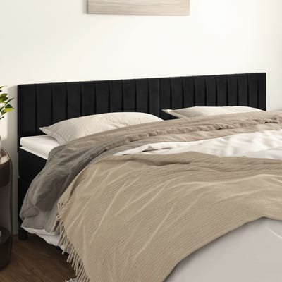 vidaXL - Hoofdborden - 200x5x78/88 - cm - fluweel - zwart