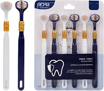 Set van 6 Driehoekige Tandreinigers voor Volwassenen, Zachte Tandreinigers, Driehoekige Borstels voor Effectieve Mondhygiëne