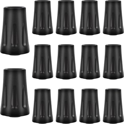 Set van 14 Trekkingstokken met Rubber Vervangtips, Antislip Polstips en Stevige Rubber Pads voor Wandelen en Hiking