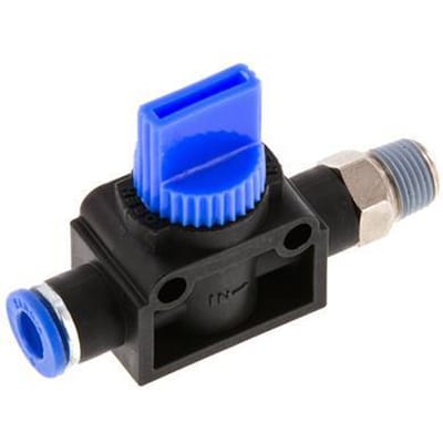 6 mm - R1/8'' Kunststof/Messing 3/2-Weg Handafsluiter Ontluchting aan Draadzijde