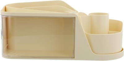 Draaibare pennenorganizer met lade en 6 compartimenten voor bureau, ideaal voor kantoor en thuis, perfect voor kunstbenodigdheden en briefpapier