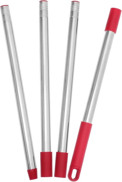 Vervangende Dweilstok - Dweil Accessoire - Vloeren Schoonmaken - Universeel Schroefdraad - 146 cm Lengte - Donker Rood