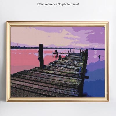 Broderie Diamant Paysage Kits Point de Croix Peinture Diamant Rond Complet Arrivée Mer 5d Diamant 20X30 pink