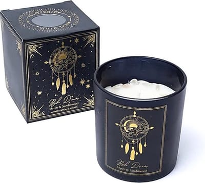 Pure Works - Boho Dreams - Manifestatie - Geurkaars - Bergkristal - Myrrh - Sandalwood - 20 branduren - Song of India