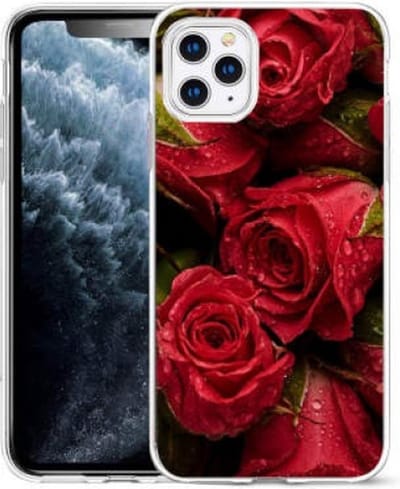 Cityhoesje-iPhone 14 Pro hoesje – Bloemen Roos Rood – Backcover