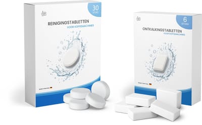 Adore Maison Barista Reinigingsset 30 Reinigingstabletten & 6 Ontkalkingstabletten - Voor Koffiemachine Onderhoud - Universeel - Geschikt voor alle soorten koffiezetapparaten - Voor een betere koffiesmaak