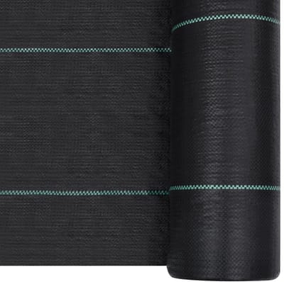 Worteldoek - 1 x 10 m (10 m²) - Zwart - Anti-Onkruid Gronddoek - 60 g/m² - UV-Stabiel & Waterdoorlatend - Met Groene Hulplijnen voor Planten en Borders