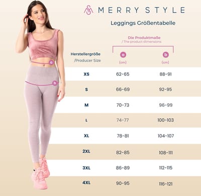 Merry Style MS-MS10-198-LE Dames Leggings - Sport - Vrijetijdsbroek - Lang - Katoen - Sporbroek - Yogabroek - Donker Gemêleerd - L