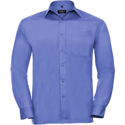 Russell Collectie Herenshirt met lange mouwen (Bedrijfsblauw)