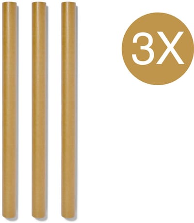 Inpakpapier Kraft Goud – 3 Rollen – 300x70 cm per rol – Kaft papier - Duurzaam Cadeaupapier – FSC & Plasticvrij – Klimaatneutraal Gecertificeerd - Kaftpapier