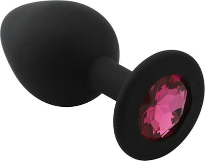 Banoch - Buttplug Penumbra Hot Pink Small - Siliconen buttplug Zwart - kristal - Roze