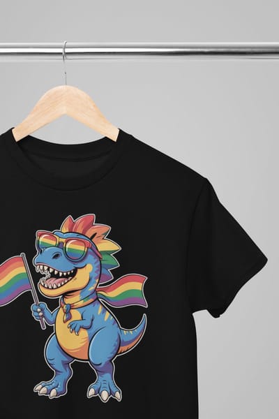 Pride shirt - LGBTQ rex - Wurban Wear | Gay pride | Pride kleding | Regenboog kleding | Pride | Pride vlag | Regenboog vlag | Regenboog | LGBTQ | LHBTI | Liefde | Transgender | Crossdress | Amsterdam | Rainbow | lgbt shirt | Zwart & wit
