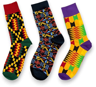 Afrikaanse sokken / Afro sokken / kente / Mud print - Set van 3 paar ISEN - Afrika print kousen / Happy Colorful Socks / Vrolijke sokken Maat 41-46